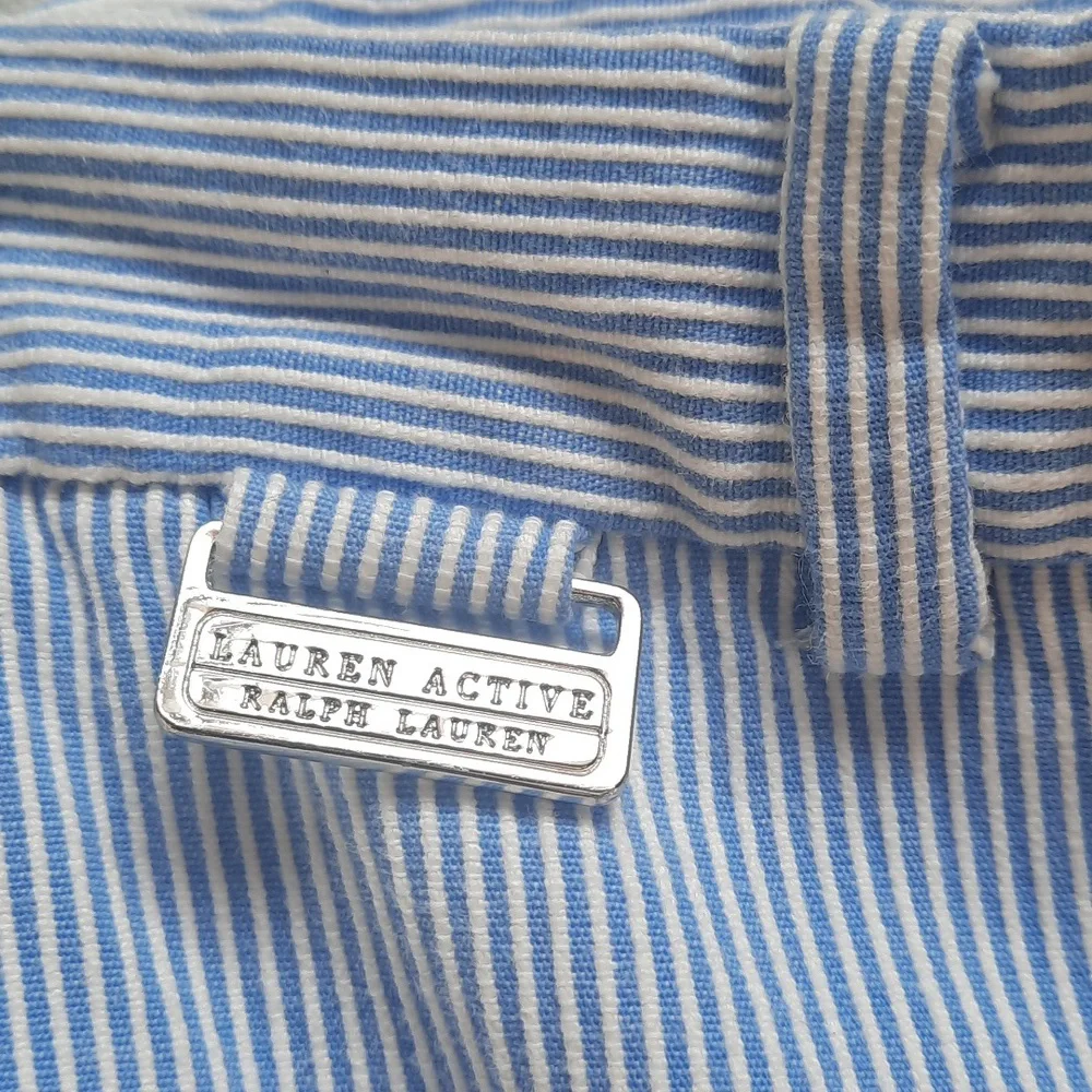 Lauren Ralph Lauren Women's Blue Striped Bermuda Summer Short Size 8